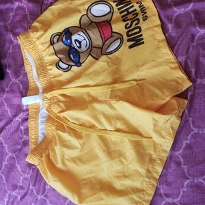 Yellow Moschino men's swimwear